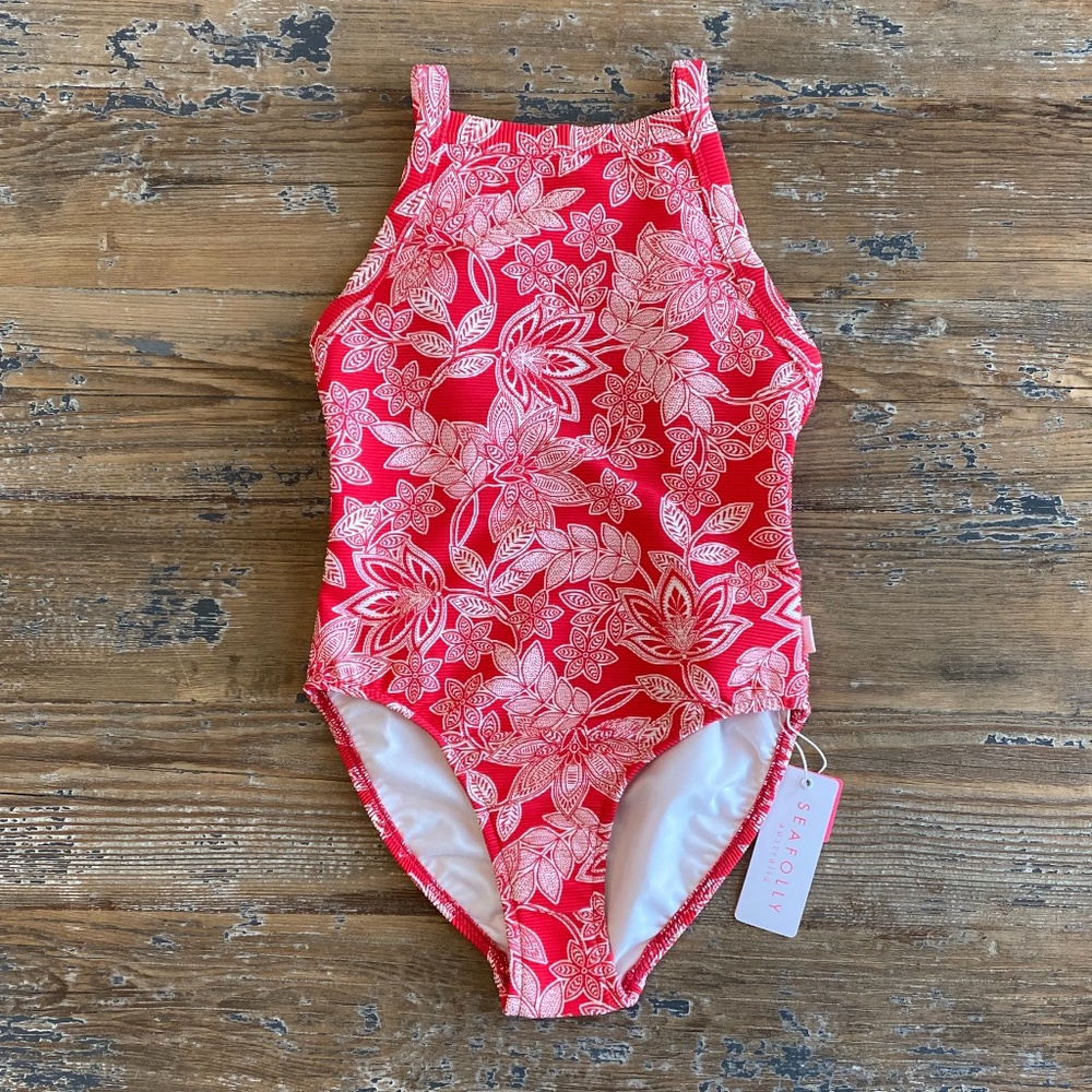 Seafolly Girl's Tropo Loco Ribbed Tank One Piece